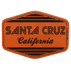 R and R Imports Santa Cruz California City Retro Souvenir 2x3 Hexagonal Iron-on Leatherette Patch with Adhesive Single