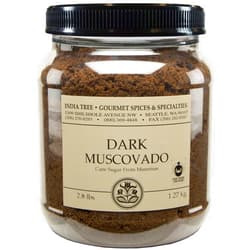 India Tree Pure Dark Muscovado Sugar, All-Natural Gourmet Sweetener for Coffee, Tea, and Baking , 3.0 Lb Canister (Pack of 1)