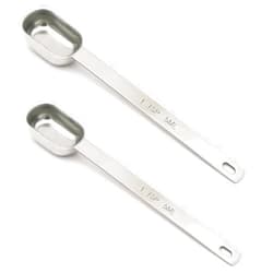 BERYLER® 2 PCS 1 Teaspoon(1 Tsp | 1/3 Tbsp | 5 mL | 5 cc | 1/6 oz) Single Measuring Spoon, Stainless Steel Individual Spoons, Long Handle Spoons Only