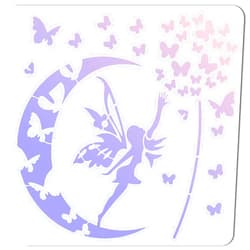 GORGECRAFT Large Angel Stencils 12x12 Inch Reusable Moon Stencil Butterfly Template Signs Decoration for Painting on Wood Wall Scrapbook Card Floor and Tile Drawing