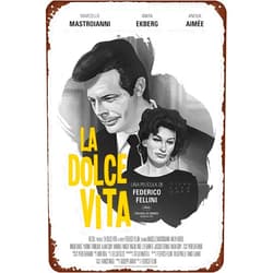 TINSAEGE Metal Tin Sign La Dolce Vita | Decorative Signs and Plaques for Your Home Bar, Club, or Wall Decor - 8 x 12 inches