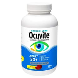 Ocuvite Bausch + Lomb Ocuvite Adult 50+ Vitamin & Mineral Supplement with Lutein, Zeaxanthin, and Omega-3, Soft Gels (150 Count) iiiIII