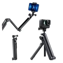TELESIN Flexible Extension Selfie Tripod with Phone Holder for GoPro, Multiple Way Pivot Arm Stabilizer Stick Pole Monopod Handler Grip for Go Pro Max Hero 11 9 8 7 6 5 Insta360 DJI Action Accessories