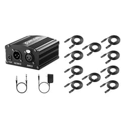 Neewer 1 Channel 48V Phantom Power Supply with Adapter, Bonus+XLR 3 Pin Microphone Cable for Any Condenser Microphone Music Recording Equipment, Stage Light Cable Set Included