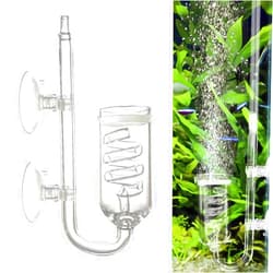 IAFVKAI CO2 Diffuser Aquarium Glass Spiral CO2 Atomizer Diffuser Bubble Counter Check with Suction Cup for Aquarium Planted Fish Tank Supply Accessories