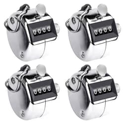 FOORIR Clicker Counter Metal Handheld Tally Counter, Manual Mechanical 4 Digit Number Click Pitch Counter Clicker, One Hand Counter Clicker, Spinning Restore
