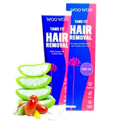 WooWoo - Tame It! In-Shower Natural Hair Removal Depilatory Cream | No Irritation Vegan Hair Remover For Sensitive Skin - Legs, Bikini, Intimate Areas (6.8 oz | 200 ml)