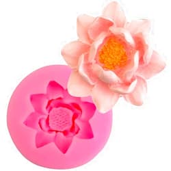 Jowxsx Pink 3D Flower Lotus Silicone Mold for DIY Cupcake Cake Topper Decoration Jelly Shots Fondant Mold Crystal Handmade Ice Cream Soap Mould Fondant and Gum Paste Molds Pastry and Baking Molds