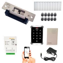 Zemgo FPC-8439 Smart Mobile WiFi Controller for Access Control with Android + Apple App, Web Browser + Smartphone Remote Viewing, 770lbs Electric Strike Fail Safe Fail Secure, Outdoor Keypad/Reader
