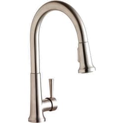 Elkay LK6000LS Single Hole Deck Mount Kitchen Faucet with Pull-Down Spray and Forward Only Lever Handle, Lustrous Steel