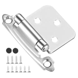 SORGMACH Satin Nickel Self Closing Kitchen Flush Cabinets Hinge 10 Pair 2-1/8