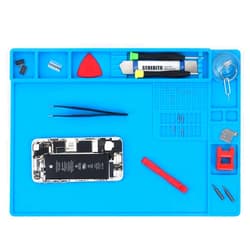STREBITO Soldering Mat Electronics Repair Mat, Silicone Work Mat Heat Resistant 932°F, Magnetic Mat for Screws and Tools, Solder Mat Silicone Pad for Watch, Phone, Eyeglass, Knife, Size 13.8 
