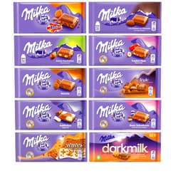 Milka Chocolate Assortment Variety Pack of 10 Full Size Bars - Randomly Selected No Duplicates