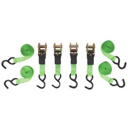 SmartStraps 14’ Padded Ratchet Tie Down, 4 Pack — Standard Duty Tie-Down Straps — 1,500lb Break Strength, 500lb Safe Work Load — Haul Dirt Bikes, ATVs, and Mowers