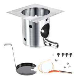 QuliMetal 304 Stainless Steel Fire Burn Pot and Hot Rod Ignitor Kit Replacement Parts for Traeger and Pit Boss Pellet Grill Burner, Fire Pot Accessories with Ash Remover, Screws and Fuse