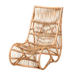 Baxton Studio Genera Natural Rattan Lounge Chair, One Size