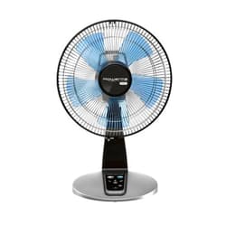 Rowenta, Desk Fan, Turbo Silence Table Fan with Remote, 18 Inches, Ultra Quiet Fan for Bedroom, Oscillating, Portable, 5 Speeds, Black, Indoor, VU2660