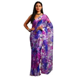 Garden Vareli Floral Print Nara Chiffon Saree