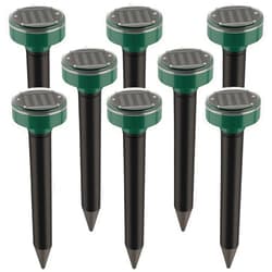 Jahy2Tech 2026 Upgraded Solar Powered Mole Repellent Ultrasonic Gopher Repellent for Yard IP65 Waterproof Vole Repellent Outdoor Sonic Mole Deterrent & Groundhog Chipmunk Rodent Stakes for Lawn,8 Pack