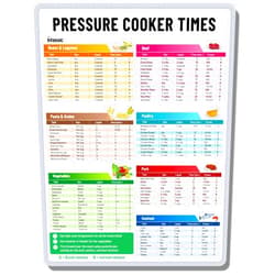 Infassic Pressure Cooker Magnetic Cheat Sheet - Instant Pot Cooking Times Magnet - Instapot Quick Reference Guide Kitchen Accessory - Pressure Cooker Chart Magnet for Time, Liquid, & Size - 8.5” x 11”