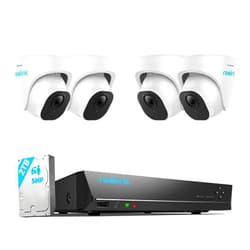 REOLINK Smart 5MP 8CH Home Security Camera System, 4pcs Wired PoE IP Cameras Outdoor with Person/Pet/Vehicle Detection, 4K 8CH NVR with 2TB HDD for 24-7 Recording, RLK8-520D4-5MP