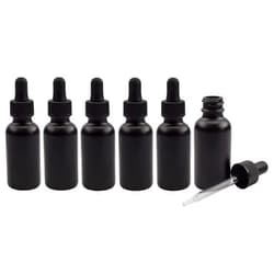 Cornucopia Brands Cornucopia 1oz Black Coated Glass UV Resistant Eye Dropper Bottles (6 pack), UV Safe Bottles for Essential Oils and Aromatherapy