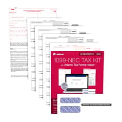 Adams 2024 1099 NEC Tax Forms Kit for 30 Recipients, 4-Part 1099 Forms, 3 1096 Forms, Self Seal Envelopes, Access to Adams Tax Forms Helper (1009317)