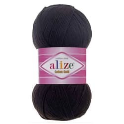 Alize 55% Cotton 45% Acrylic Alize Cotton Gold Yarn 1 Skein/Ball 100 gr 360 yds (60-Black)