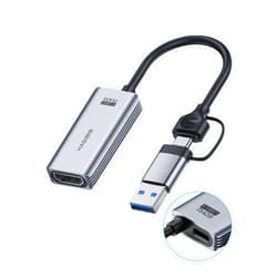 Hagibis USB3.0 Video Capture Card with 100W PD HDMI to USB/USB C 1080P HD 60fps Live and Record Video Audio Game MS2130 for Quest 3 2 Pro VR Switch PS4/5 Live Broadcast, Gaming, Streaming (UHC07P)
