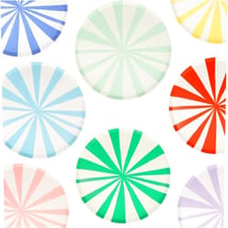 Meri Meri Mixed Stripe Side Plates - Big Multipack (Pack of 48). 8 different colour ways. 8.5 x 8.5 x 0.25 inches.