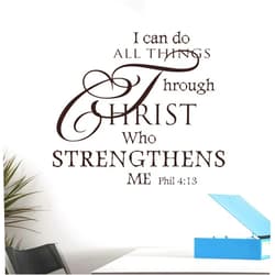 SUPANT Inspirational Wall Decor Quotes Stickers–I Can Do All Things Through Christ Who Strengthens Me– Decor for Living Room Bedroom Classroom Playroom Nursery Girls Boys Room Wall Decals Decorations