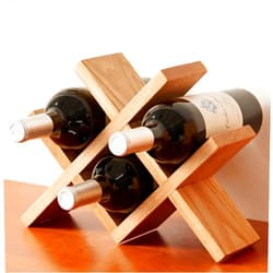 TRWISWDC Wine Rack Countertop Oak Wooden Wine Bottle Holder Rustic Free Standing Wine Storage Racks for Tabletop, Hutches and Display Cabinets - No Assembly Required (Natural)