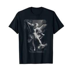 The Archangel Saint Michael The Archangel Defeating Satan Christian T-Shirt