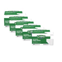 Medline Curad Alcohol Prep Pads, 70% Alcohol, 1000 Count (5 Boxes 200 CT/EA)