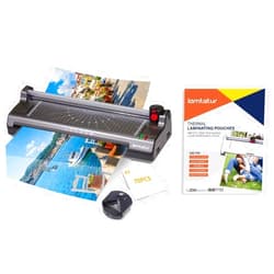 Lamtetur A3 Laminator Machine and 270Pcs 5mil Laminating Pouches use for Office/Home,Built-in Paper Trimmer,Couner Rounder.