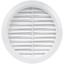 Vent Systems 5'' Inch - White - Soffit Vent Cover - Round Air Vent Louver - Grill Cover - Built-in Insect Screen - HVAC Vents for Bathroom, Home Office, Kitchen