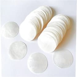 Wanwanzi 100PCS 2-in Round Shells Pieces with 2 Hole, Polished Round Shell Slice - Capiz Shells Pearl Coin Beads - Handmade Decorative Accessories for DIY(White)