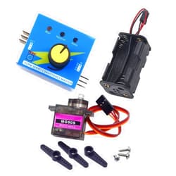 JINOARC 1Set RC Servo Tester Speed Controller Kit with Power Supply + Micro 9g Servo Metal Gear +4 Cell AA Battery Holder for Helicopter Car Boat Robot Servo Arduino Raspberry Pi DIY