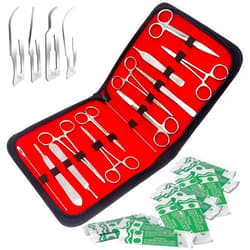 A2Z SCILAB Premium A2ZSCILAB 53 Pieces Instruments Kit Veterinary Scissors Forceps Needle Holders Scalpel Handle, Stainless Steel All in One