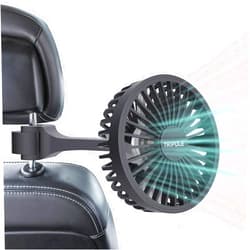 TriPole Car Fan for Rear Seat USB Powered Car Cooling Fan Powerful 3 Speed 5V Air Circulation Fan with Adjustable Clip for Vehicles SUV RV