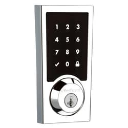 Kwikset SmartCode 916 Z-Wave Smart Lock, Keyless Entry Ring Compatible Door Lock, Touchscreen Electronic Deadbolt, SmartKey Re-Key Security, Smart Hub Required, Contemporary Polished Chrome