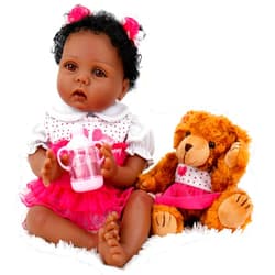 Milidool Black Reborn Baby Dolls Girl Lifelike Weighted African American Newborn Girl Dolls 22 Inch Baby Dolls That Look Real Girls Realistic Baby Dolls Girl with Teddy Gift Set