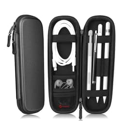 Fintie Holder Case for Apple Pencil Pro, Apple Pencil (USB-C / 1st / 2nd Generation), PU Leather Carrying Bag Sleeve Compatible with Pen, USB Cable, Samsung Stylus, Black