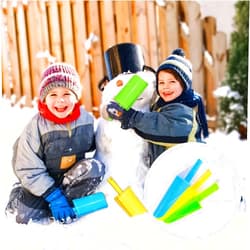 QINGLER Sand Beach Shovels for Kids Heavy Duty Plastic Summer Sand Toy (Blue, Green & Yellow) Complete Gift Set Party Bundle-3Pack(8.86×3.1in)