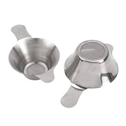 AUEAR, 2 Pack Different Size Stainless Steel Mini Strainer Fine Mesh Tea Funnel Coffee Filter with Double Handles