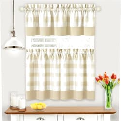 Achim Home Furnishings Hunter Window Curtain Tier Pair and Valance Set, 57