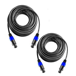 Yoico 2Pcs 10 Feet Professional Speakon to Speakon Cables Wire Speaker Audio Amplifier Cord 7mm with Twist Lock