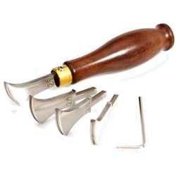 SiiRo 4pcs/Set Leather Edge Creaser, 1.0mm,1.5mm,2.0mm,2.5mm Stainless Steel Leather Edge Tool for Leather Working, Leather Edge Crafting Tool with Wood Handle