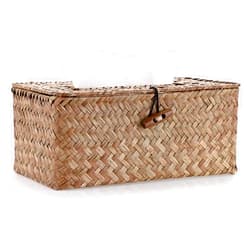 Sumnacon Tissue Box Cover Rectangle Tissue Box Seagrass Tissue Box Holder Woven Tissue Holder Decorative Tissue Cover for Bathroom Tissue Box Cover Rectangular for Home Office Table Coffee