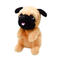 YONLIT Adorable Pug Stuffed Animal Ultra Soft and Squishy Little Puppy Dog Plushies with Tiny Pink Tongue Peeking Out Lovely Gifts for Kids Birthday or Dog Lovers 9 Inches (Pug)